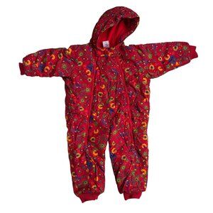 Hanna Andersson One-Piece Snowsuit (Red Floral) - Size 100T (US 4)
